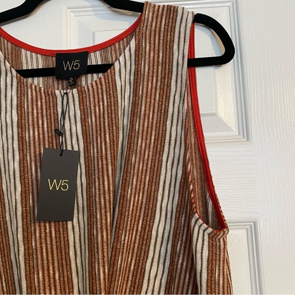 NWT Anthropologie W5 Multi-colored Striped Sleeveless Tie Front Knit Tank Top - Picture 7 of 8